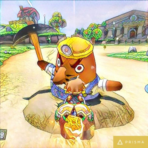 Resetti in Mario Kart 8 (MK8), modified with a filter.