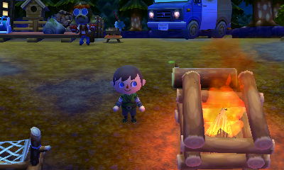 The fire pit at the drive-in campground.