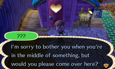 ???: I'm sorry to bother you when you're in the middle of something, but would you please come over here?