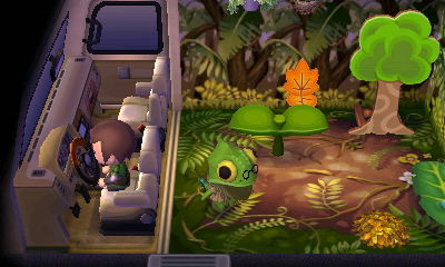 Nat gets scared when I honk the horn in his RV.