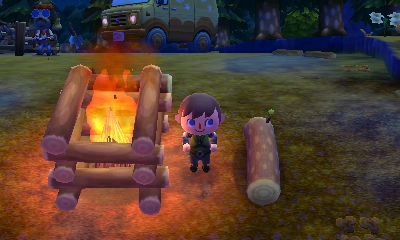 The fire pit dance at the drive-in campground.