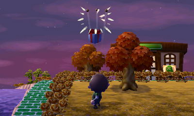 Shooting down a balloon present. Pop!