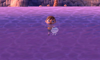 A jellyfish passes through me as I use the Shrunk Funk Shuffle in the water. Jellyfish immunity!