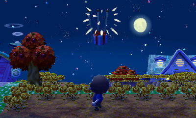 Shooting down a balloon present at night.