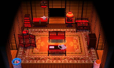 My black and red exotic furniture room.