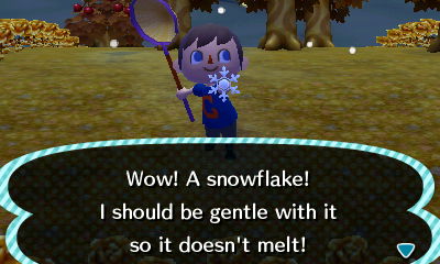 Wow! A snowflake! I should be gentle with it so it doesn't melt!