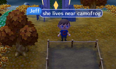 Jeff: She lives near Camofrog.