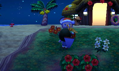 Releasing an oak silk moth in Beth's face.