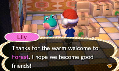 Lily: Thanks for the warm welcome to Forest. I hope we become good friends!