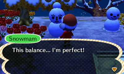 Snowmam: This balance... I'm perfect!