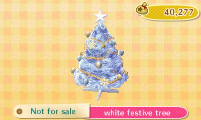 White festive tree DLC: Not for sale.