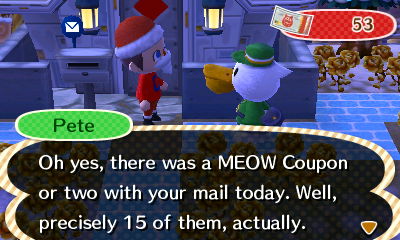 Pete: Oh yes, there was a MEOW Coupon or two with your maiil today. Well, precisely 15 of them, actually.