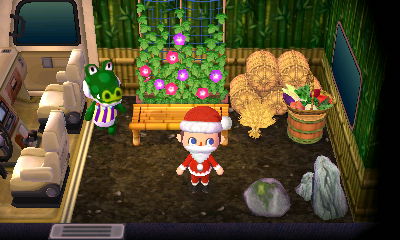 The inside of Boots' RV camper in Animal Crossing: New Leaf.