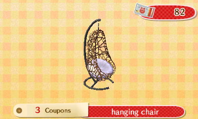 Hanging chair: 3 MEOW coupons.