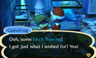 Camofrog: Ooh, some birch flooring! I got just what I wished for! Yes!