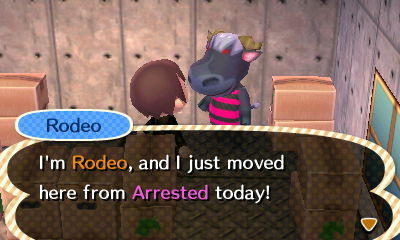 Rodeo: I'm Rodeo, and I just moved here from Arrested today!