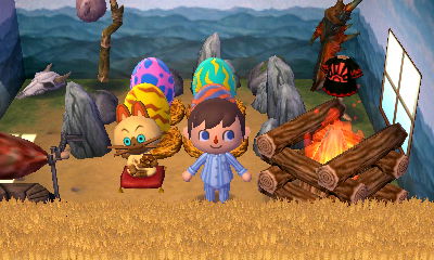 A Monster Hunter themed room in the New Leaf dream town of Ninten.