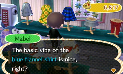 Mabel: The basic vibe of the blue flannel shirt is nice, right?