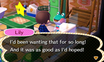 Lily: I'd been wanting that for so long! And it was as good as I'd hoped!