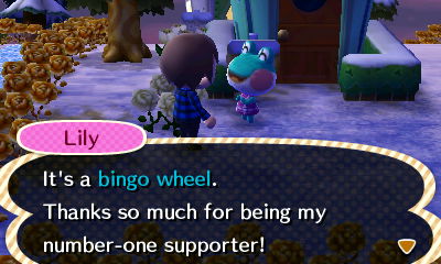 Lily: It's a bingo wheel. Thanks so much for being my number-one supporter!