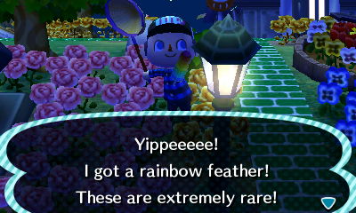Yippeeeee! I got a rainbow feather! These are extremely rare!