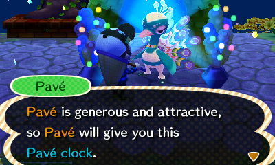 Pave: Pave is generous and attractive., so Pave will give you this Pave clock.