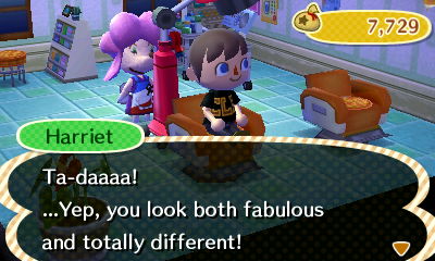Harriet: Ta-daaaa! ...Yep, you look both fabulous and totally different!