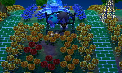 Sitting with Lily on my metal bench.