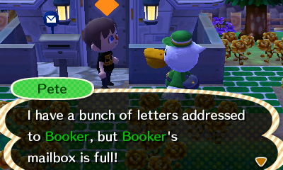 Pete: I have a bunch of letters addressed to Booker, but Booker's mailbox is full!