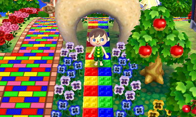 Standing on some colorful Lego block paths in the town of Pallet.