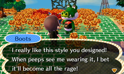 Boots: I really like this style you designed! When peeps see me wearing it, I bet it'll become all the rage!