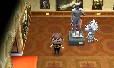 Rolf and Octavian in the museum, hanging out by the gallant statue, man.