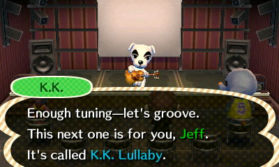 K.K.: Enought tuning--let's groove. This next one is for you, Jeff. It's called K.K. Lullaby.