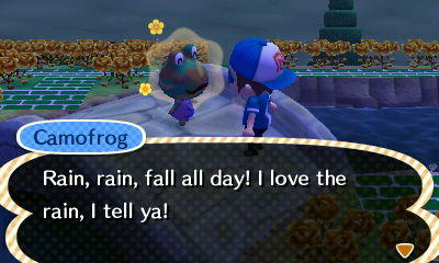 Camofrog: Rain, rain, fall all day! I love the rain, I tell ya!
