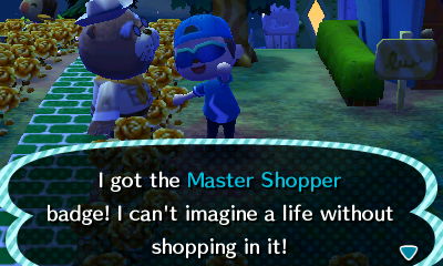 I got the Master Shopper badge! I can't imagine a life without shopping in it!