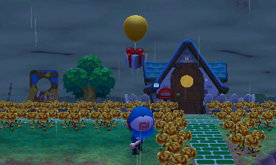Shooting at a yellow balloon present in ACNL.