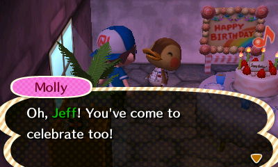 Molly: Oh, Jeff! You've come to celebrate too!