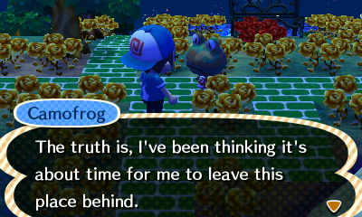 Camofrog: The truth is, I've been thinking it's about time for me to leave this place behind.