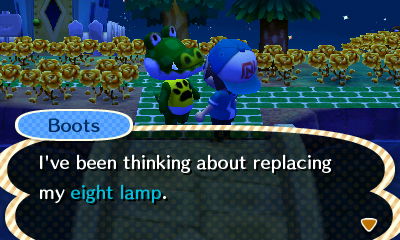 Boots: I've been thinking about replacing my eight lamp.