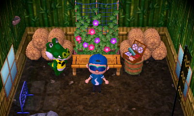 Inside of Boots' house in Animal Crossing: New Leaf.