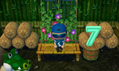 A green seven lamp in Boots' house in Animal Crossing: New Leaf.