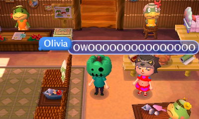 Olivia, wearing a werewolf hood: OWOOOOOOOOOOOOOOO!