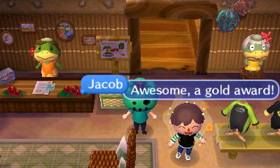 Jacob, on Club Tortimer: Awesome, a gold award!