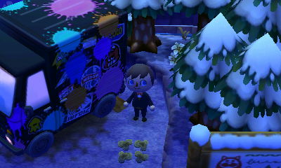 The outside of Inkwell's Splatoon based RV in ACNL.