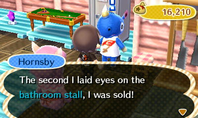 Hornsby: The second I laid eyes on the bathroom stall, I was sold!