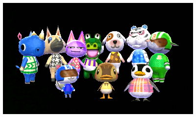 Forest's current residents: Hornsby, Vivian, Bob, Boots, Bones, Rolf, Big Top, Agent S, Molly, and Aurora.