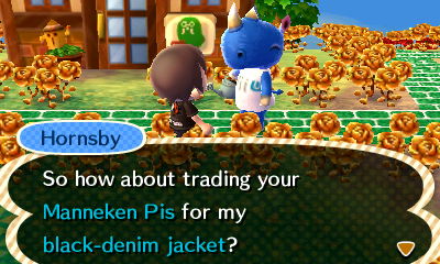 Hornsby: So how about trading your Manneken Pis for my black-denim jacket?