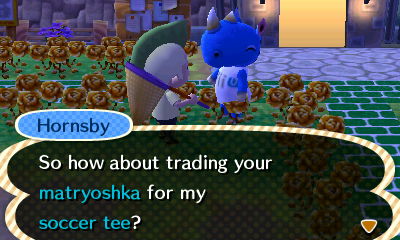 Hornsby: So how about trading your matryoshka for my soccer tee?