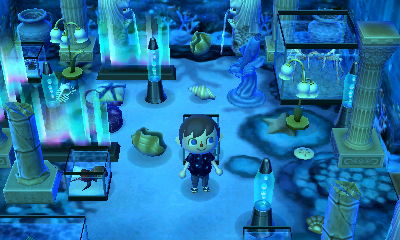 An undersea room in the Animal Crossing: New Leaf dream town of Agima.