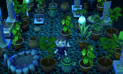 A room filled with undersea plants in ACNL.